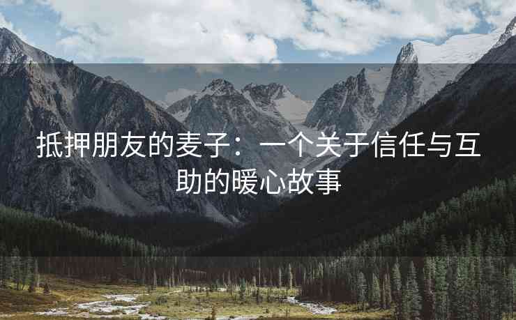 抵押朋友的麦子：一个关于信任与互助的暖心故事